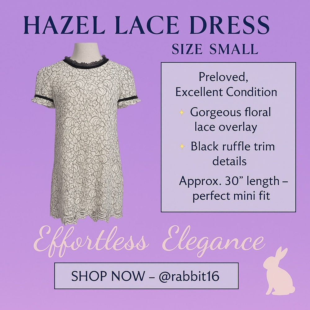 🌸 Hazel Lace Mini Dress – Size Small 🌸